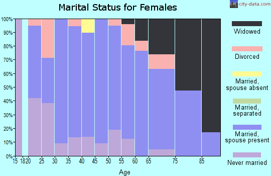 Zip code 45252 marital status for females