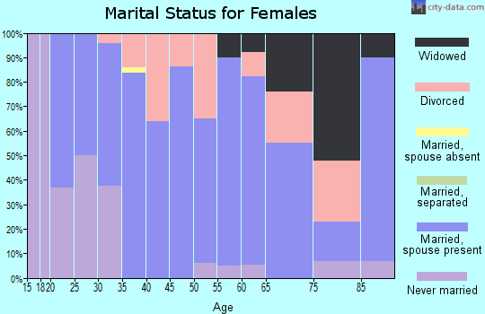 Zip code 45303 marital status for females