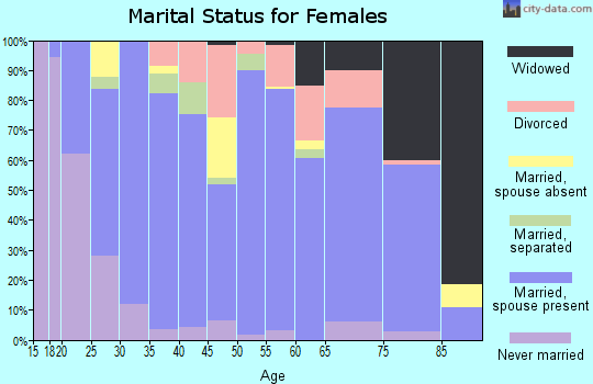 Zip code 45304 marital status for females