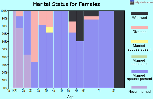 Zip code 45307 marital status for females