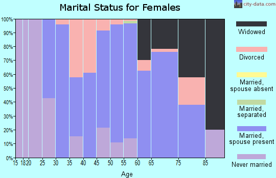 Zip code 45312 marital status for females