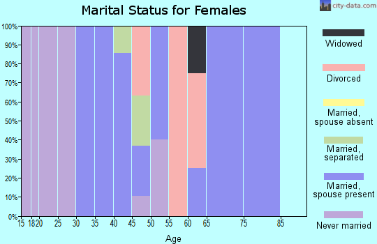 Zip code 45316 marital status for females