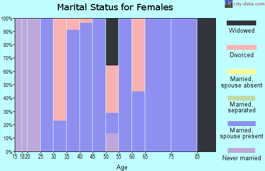 Zip code 45333 marital status for females