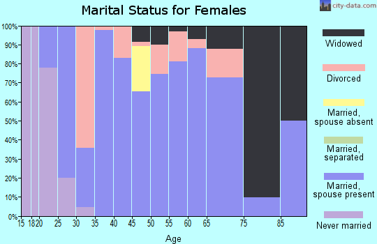 Zip code 45337 marital status for females