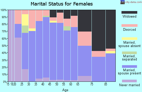 Zip code 45338 marital status for females