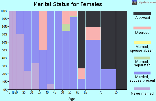 Zip code 45339 marital status for females