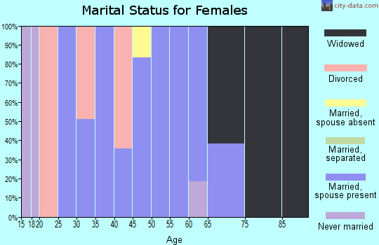 Zip code 45340 marital status for females