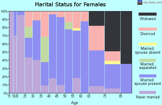 Zip code 45345 marital status for females