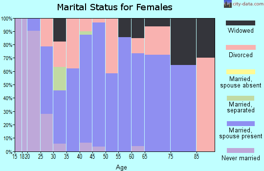 Zip code 45346 marital status for females