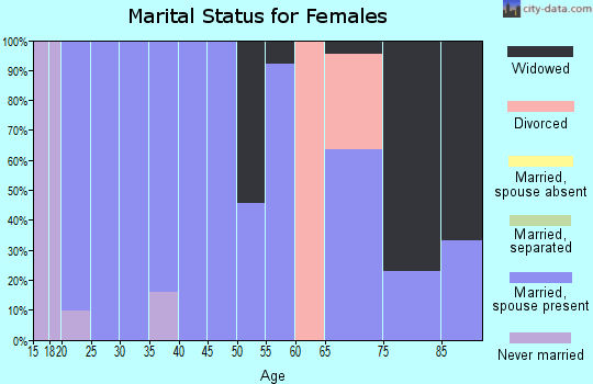 Zip code 45348 marital status for females
