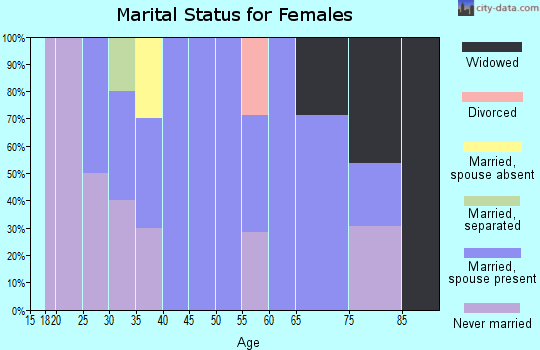 Zip code 45351 marital status for females