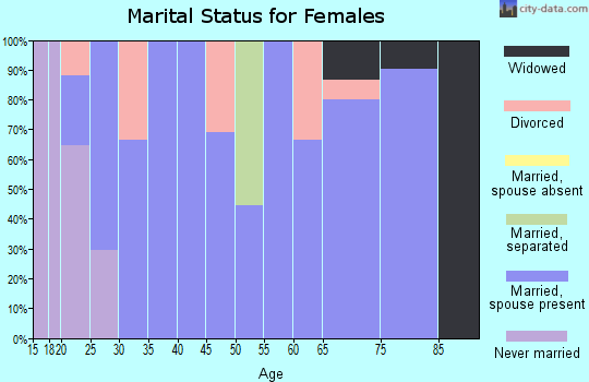 Zip code 45358 marital status for females