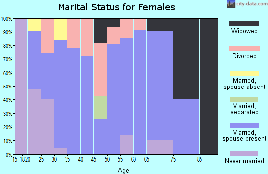 Zip code 45359 marital status for females