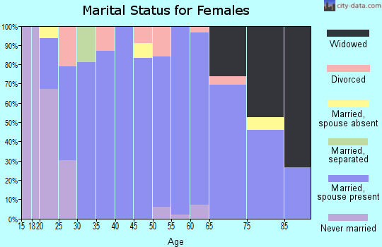 Zip code 45363 marital status for females