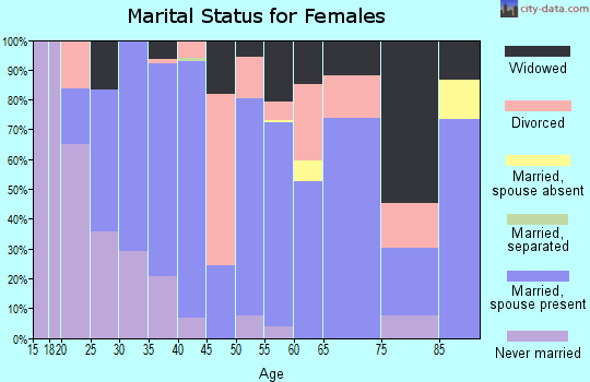 Zip code 45369 marital status for females