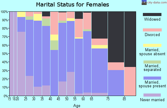 Zip code 45381 marital status for females