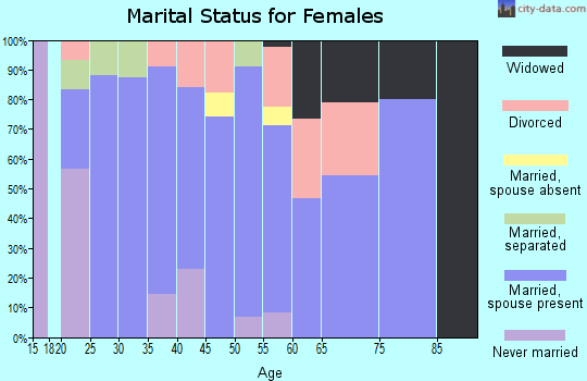 Zip code 45382 marital status for females