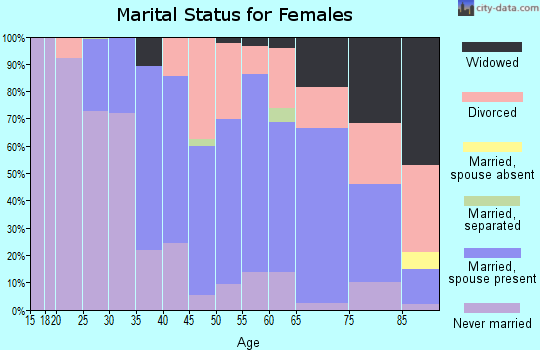 Zip code 45387 marital status for females