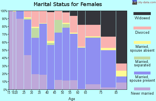 Zip code 45504 marital status for females