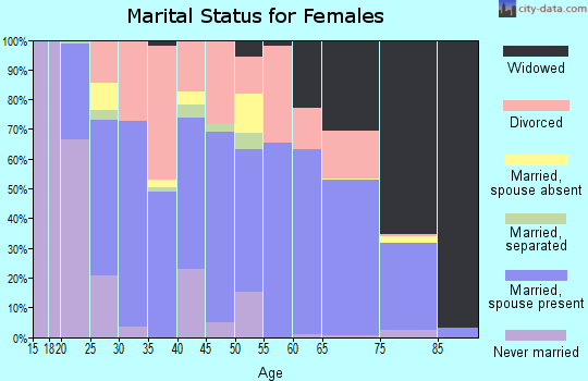 Zip code 45612 marital status for females