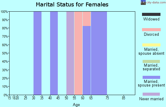 Zip code 45622 marital status for females