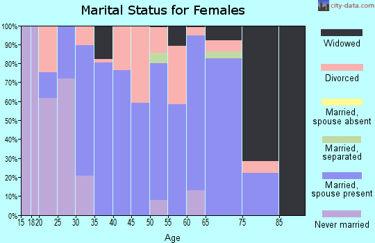 Zip code 45623 marital status for females