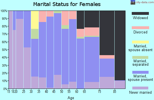 Zip code 45628 marital status for females