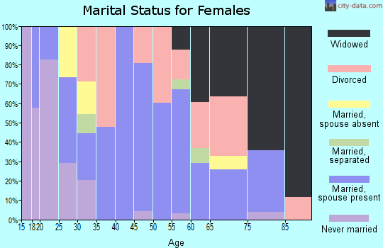 Zip code 45634 marital status for females