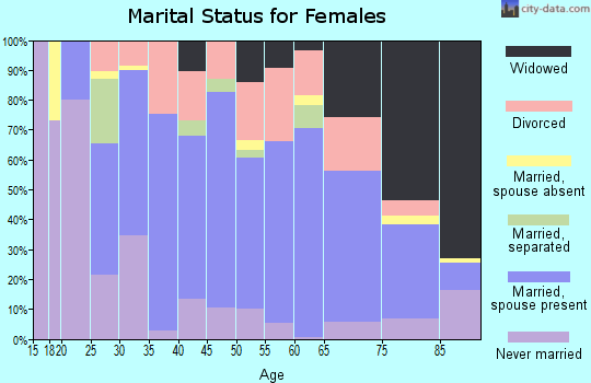 Zip code 45640 marital status for females