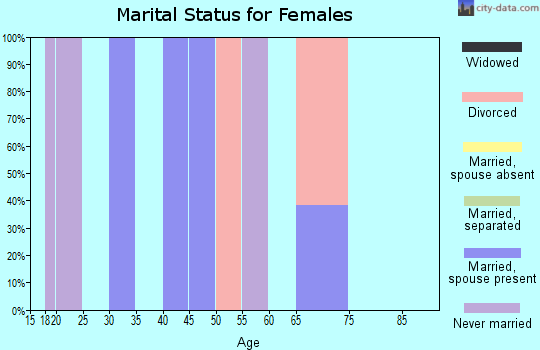 Zip code 45646 marital status for females