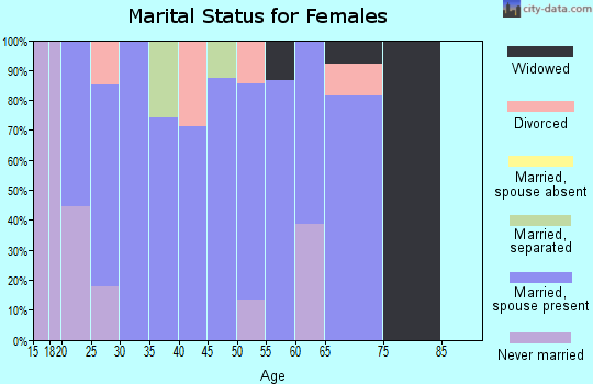 Zip code 45647 marital status for females