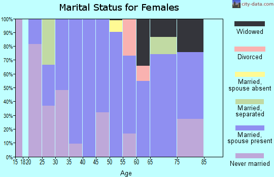 Zip code 45652 marital status for females