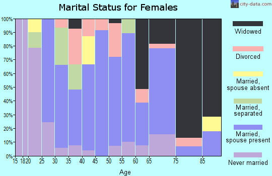 Zip code 45653 marital status for females