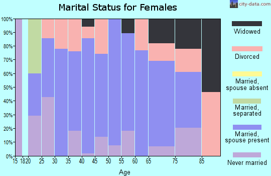 Zip code 45658 marital status for females
