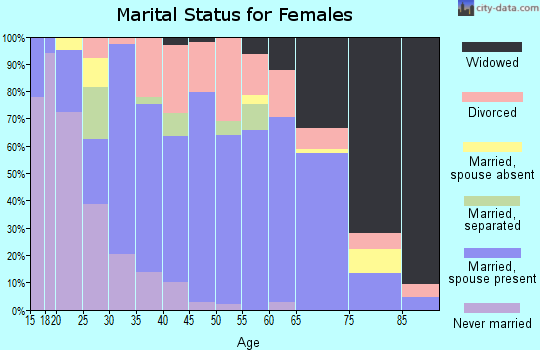Zip code 45661 marital status for females