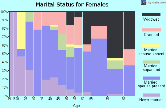 Zip code 45663 marital status for females