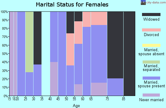 Zip code 45672 marital status for females