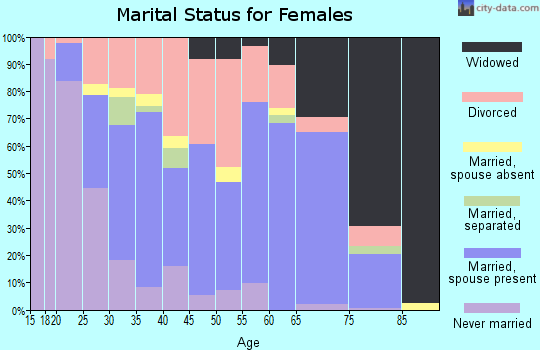 Zip code 45680 marital status for females