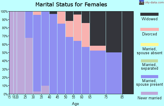 Zip code 45681 marital status for females