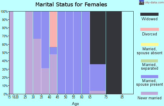 Zip code 45698 marital status for females