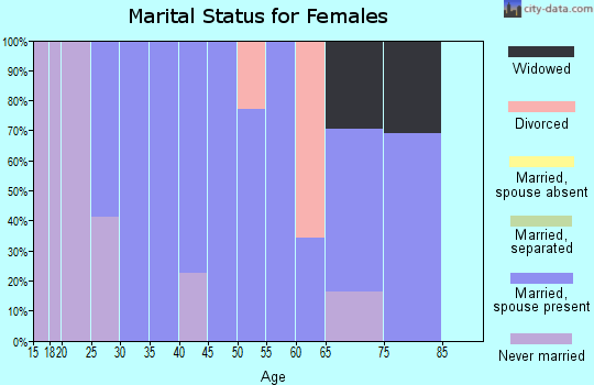Zip code 45724 marital status for females