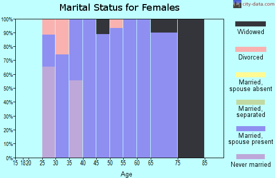 Zip code 45734 marital status for females