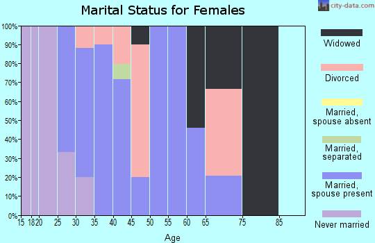 Zip code 45782 marital status for females