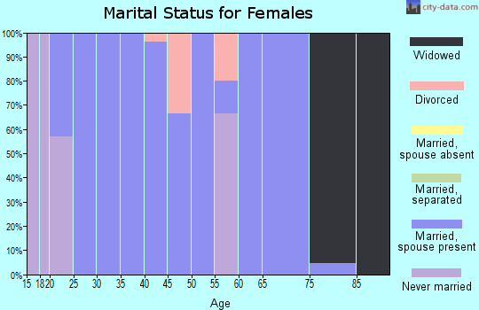 Zip code 45841 marital status for females