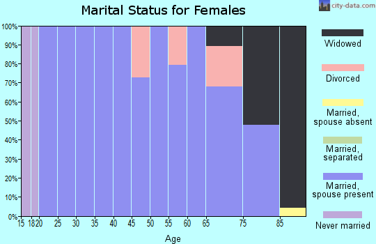 Zip code 45853 marital status for females