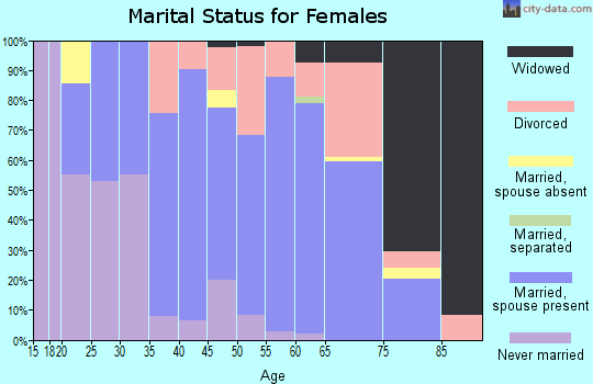 Zip code 46017 marital status for females