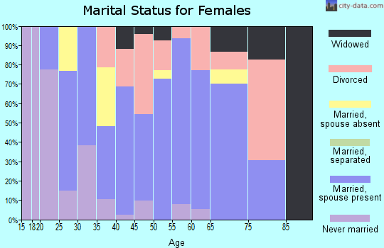 Zip code 46034 marital status for females
