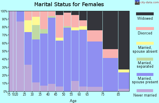Zip code 46036 marital status for females