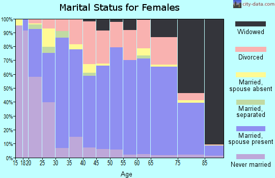 Zip code 46052 marital status for females