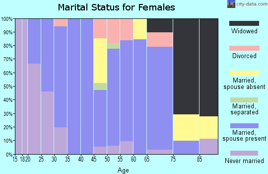 Zip code 46058 marital status for females